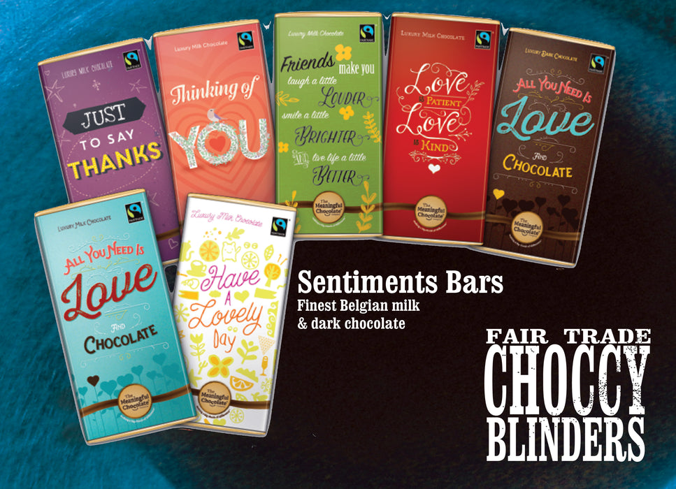Sentiments bar - All You Need Is Love and Chocolate (milk)